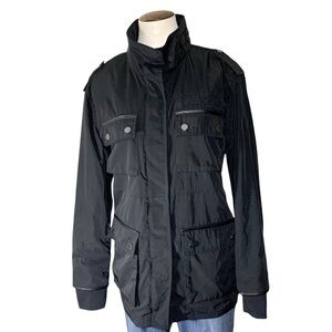 AVEC Les Filles Black Jacket Military Cargo Style Water Repellent Utility Jacket
